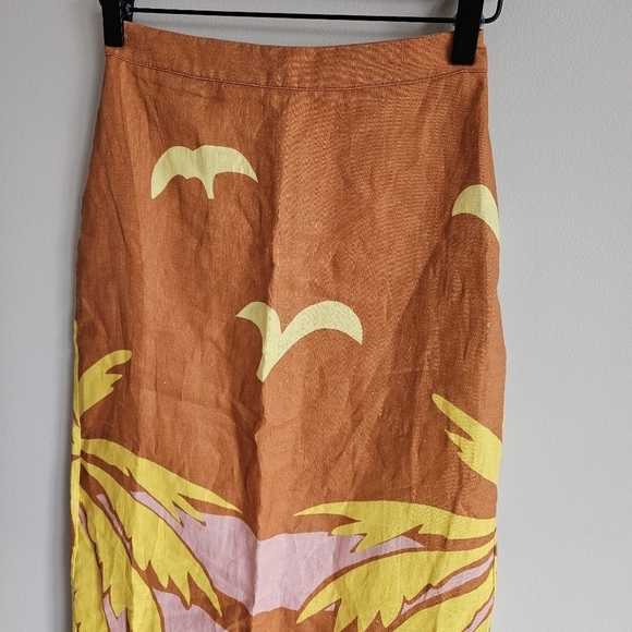 Cala de la Cruz Orange Magda Midi Pencil Skirt NWT - Picture 6 of 14